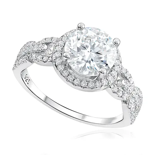 Anel de Prata com Moissanite.
