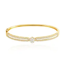Bracelete de Ouro Amarelo com Diamantes totalizando 2,0 Cts.