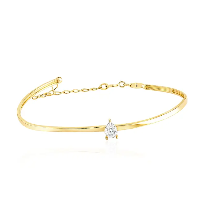 Bracelete de Ouro Amarelo com Diamante de 3 pts.
