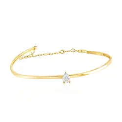 Bracelete de Ouro Amarelo com Diamante de 3 pts.