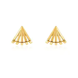 Brincos Leque Radiante em Ouro Amarelo 18K