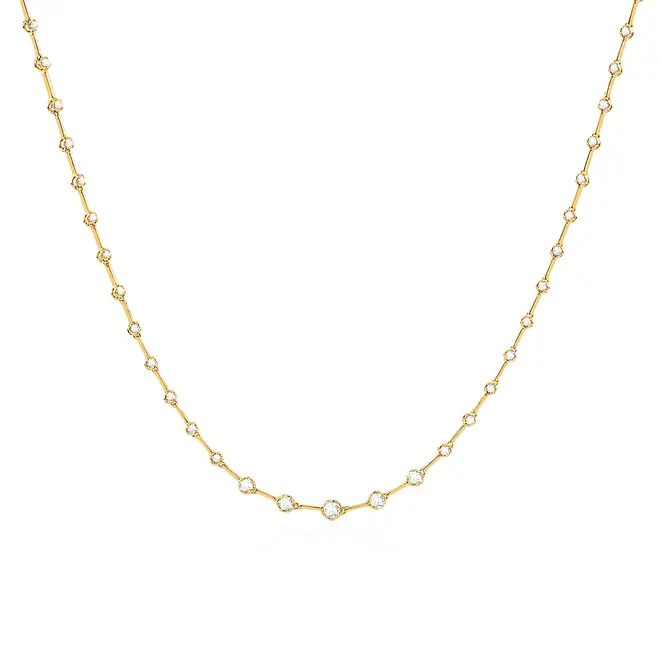 Gargantilha Riviera de Ouro Amarelo com 57 Diamantes Totalizando  1,10 Cts.