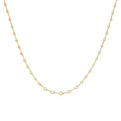 Gargantilha Riviera de Ouro Amarelo com 57 Diamantes Totalizando  1,10 Cts.