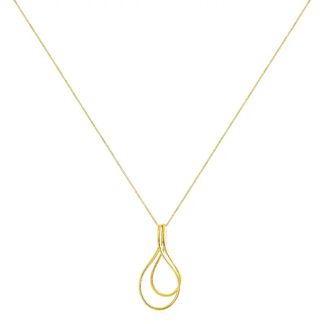 Pingente Ouro Amarelo 18K Design Vazado com Corrente