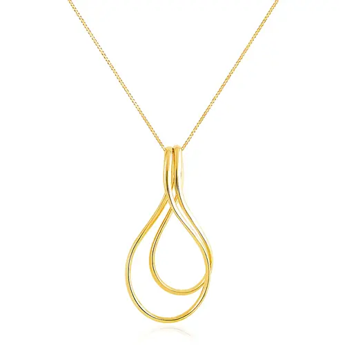 Pingente Ouro Amarelo 18K Design Vazado com Corrente