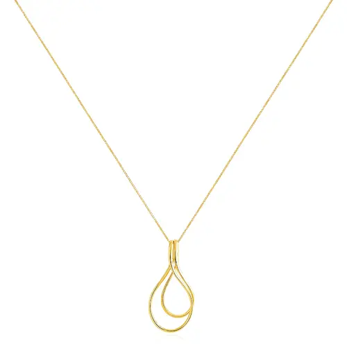 Pingente Ouro Amarelo 18K Design Vazado com Corrente