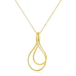 Pingente Ouro Amarelo 18K Design Vazado com Corrente