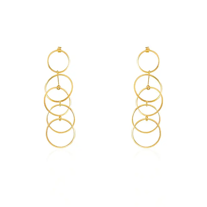 Par de Brincos Ouro Amarelo 18K com estilo Bvulgare