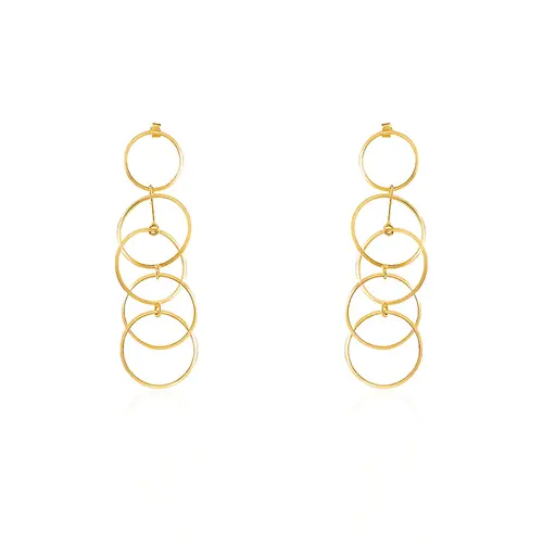 Par de Brincos Ouro Amarelo 18K com estilo Bvulgare