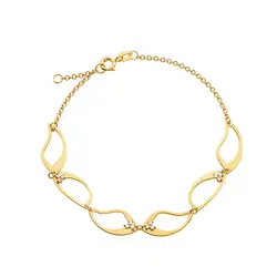 Pulseira Feminina Ouro Amarelo 18K com Cristais