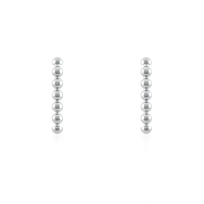 Par de Brincos  Ear Hook Esfera em Ouro Branco