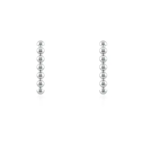 Par de Brincos  Ear Hook Esfera em Ouro Branco