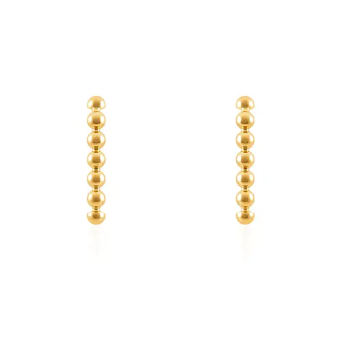 Par de Brincos  Ear Hook Meia Esfera em Ouro Amarelo