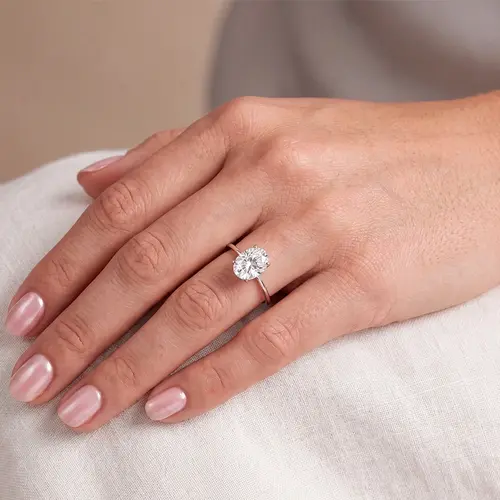 Anel de Ouro Branco com Moissanite 1,10 Cts