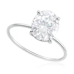 Anel de Ouro Branco com Moissanite 1,10 Cts