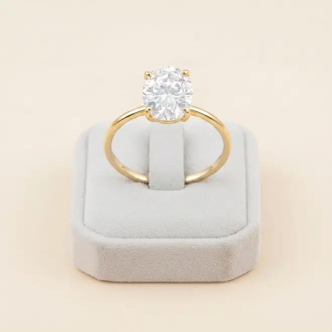 Anel de Ouro Amarelo com Moissanite 1,10 Cts