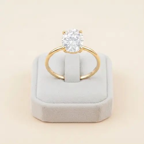 Anel de Ouro Amarelo com Moissanite 1,10 Cts
