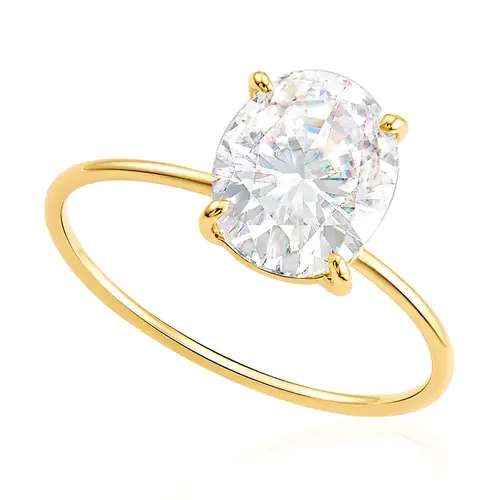 Anel de Ouro Amarelo com Moissanite 1,10 Cts