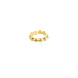 Pircing Trabalhado Meia Esfera em Ouro Amarelo.