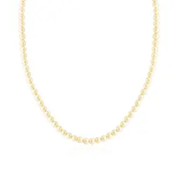 Colar de Pérolas Amarelas de de 5 mm, Fecho de Ouro