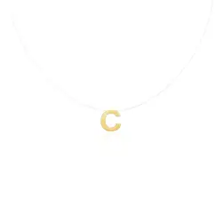 Colar em Naylon com Pingente e Fecho em Ouro Amarelo.