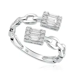 Anel Corrente de Ouro Branco, com Diamantes totalizando 43 pts.