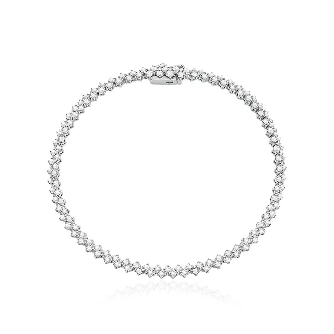 Pulseira Riviera de Ouro Branco com Diamantes totalizando 1,05 Cts.