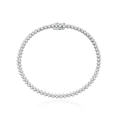 Pulseira Riviera de Ouro Branco com Diamantes totalizando 1,05 Cts.
