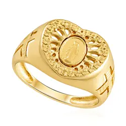 Anel Trabalhado Nossa Senhora de Ouro Amarelo.