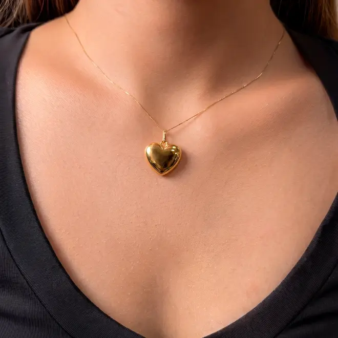Pingente Coração em Ouro Amarelo.