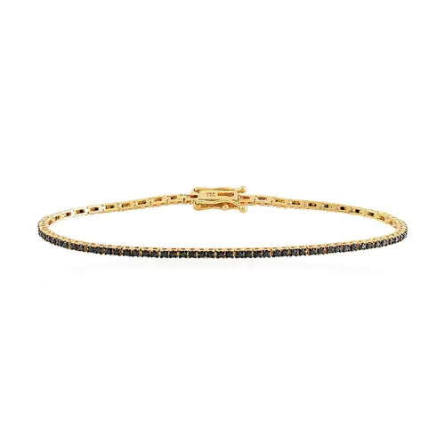 Pulseira Riviera em Ouro Amarelo com Diamantes Negros Totalizando 1,50 Cts.
