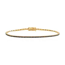 Pulseira Riviera em Ouro Amarelo com Diamantes Negros Totalizando 1,50 Cts.