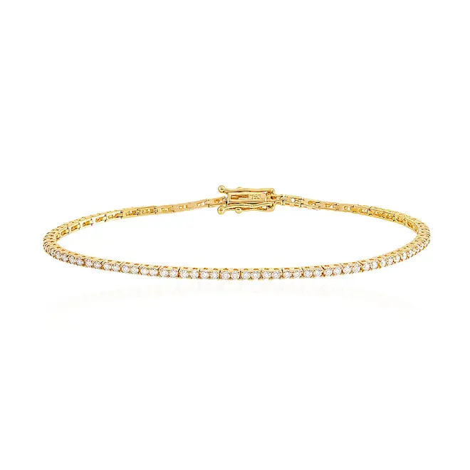 Pulseira Riviera em Ouro Amarelo com Diamantes Totalizando 1,10 Cts.