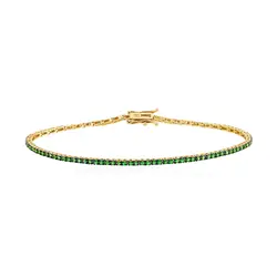 Pulseira Riviera em Ouro Amarelo com Esmeraldas Totalizando 1,30 Cts.