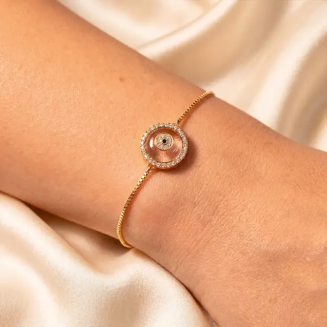 Pulseira Trabalhada em Ouro Rose com Diamantes Totalizando 20 Pts.
