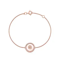 Pulseira Trabalhada em Ouro Rose com Diamantes Totalizando 20 Pts.