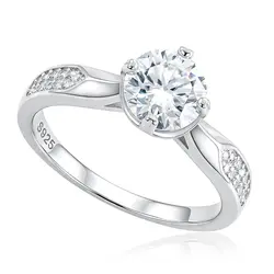 Anel de Prata com Cristais e Moissanite . 124214