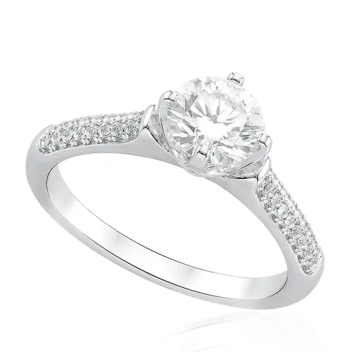 Anel de Prata com Cristais e Moissanite . 124254