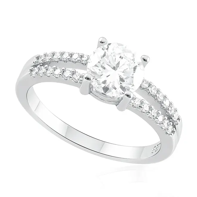 Anel de Prata com Cristais e Moissanite . 124256