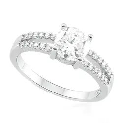 Anel de Prata com Cristais e Moissanite . 124256