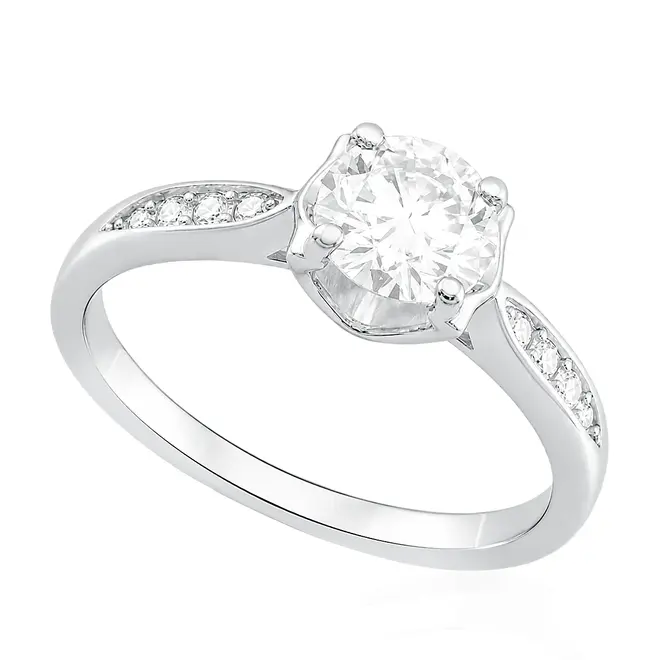 Anel de Prata com Cristais e Moissanite . 124257