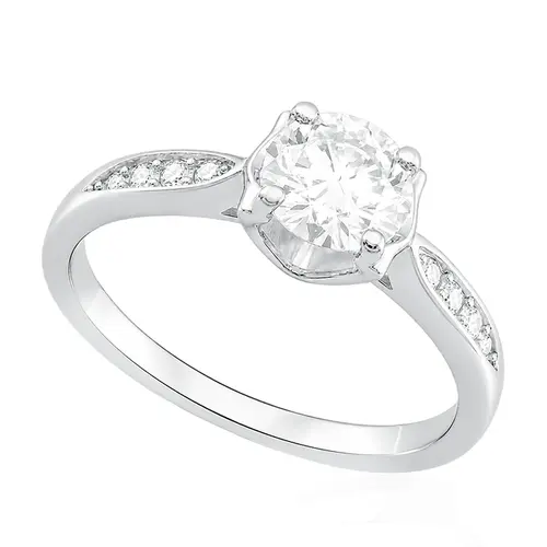 Anel de Prata com Cristais e Moissanite . 124257