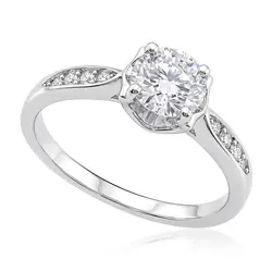 Anel de Prata com Cristais e Moissanite . 124257