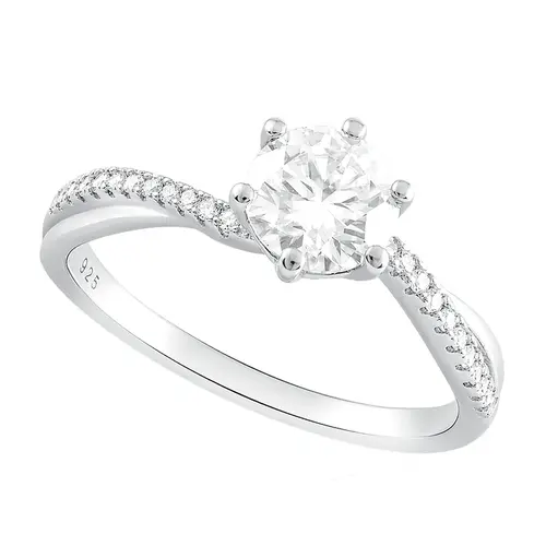 Anel de Prata com Cristais e Moissanite . 124258