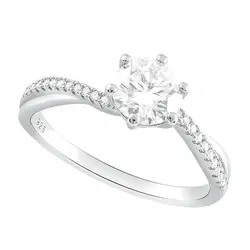 Anel de Prata com Cristais e Moissanite . 124258