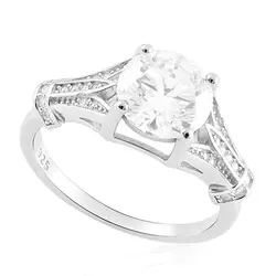 Anel de Prata com Cristais e Moissanite . 124259