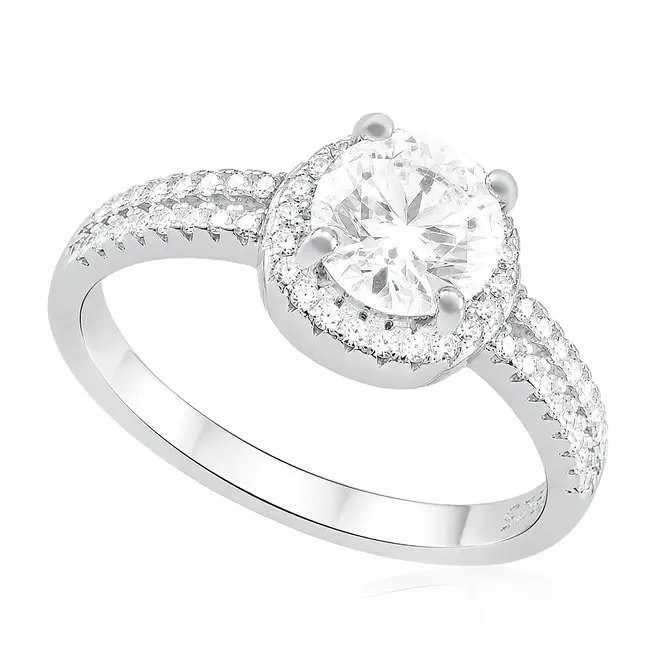 Anel de Prata com Cristais e Moissanite . 124262