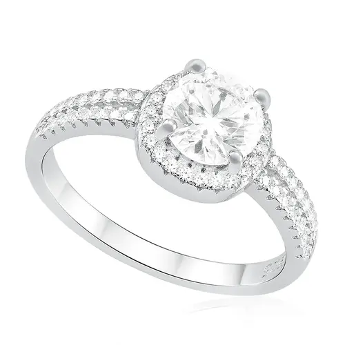 Anel de Prata com Cristais e Moissanite . 124262