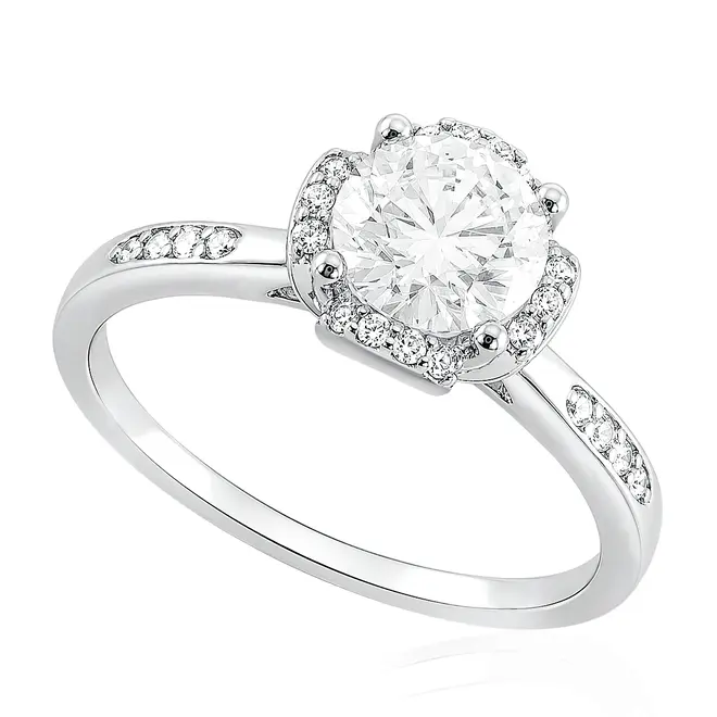 Anel de Prata com Cristais e Moissanite . 124264
