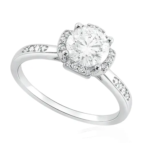 Anel de Prata com Cristais e Moissanite . 124264